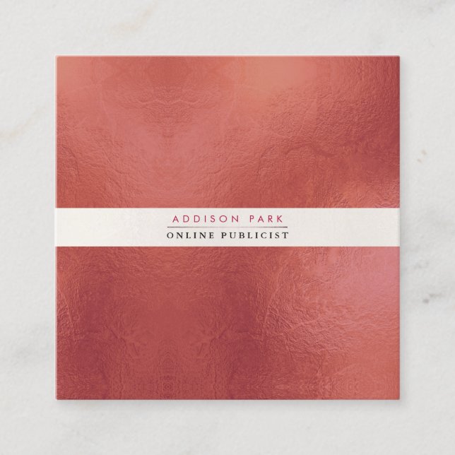 Cartão De Visita Quadrado PixDezines Simples Elegante, Branco Prédio+Rusta D (Frente)