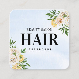 Cartão De Visita Quadrado Placa de Atenção às Extensões do Cabelo primav