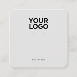 Cartão De Visita Quadrado Placa de exibição Cinza de logotipo comercial quad