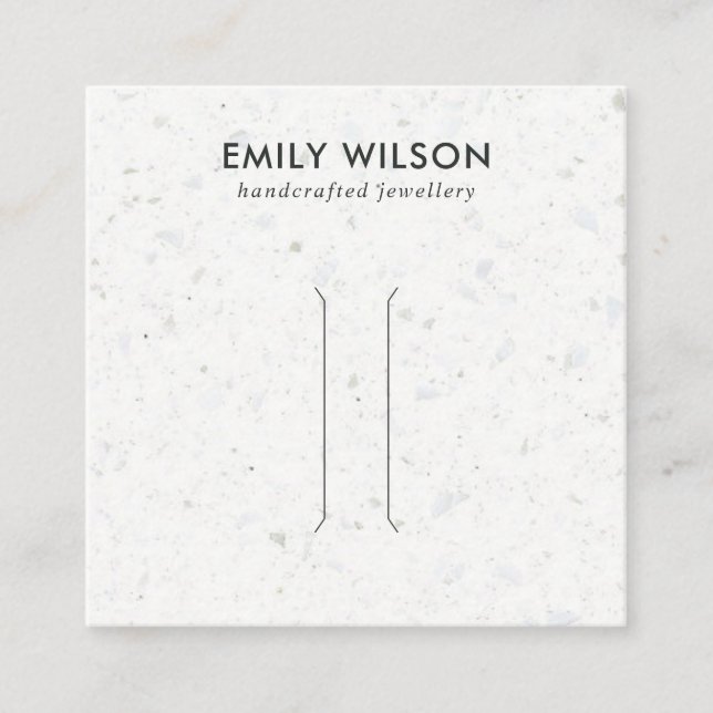 CARTÃO DE VISITA QUADRADO PLACA DE EXIBIÇÃO DE CINZAS BRANCAS RUSTICAS TERRA (Frente)