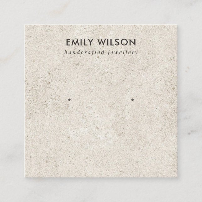 CARTÃO DE VISITA QUADRADO PLACA DE EXIBIÇÃO DE EXIBIÇÃO BRANCA DE STUCCO STU (Frente)