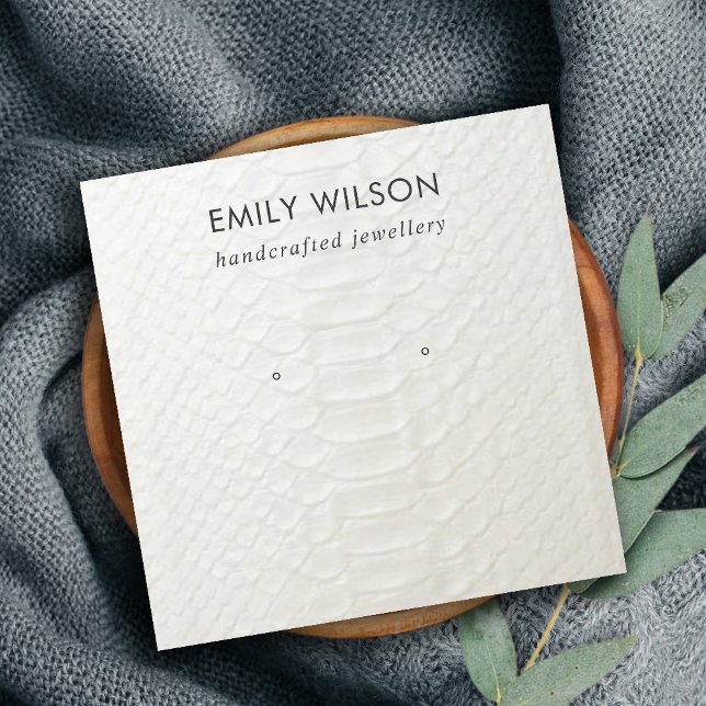 CARTÃO DE VISITA QUADRADO PLACA DE EXIBIÇÃO DE EXIBIÇÃO DE COURO BRANCO (Criador carregado)