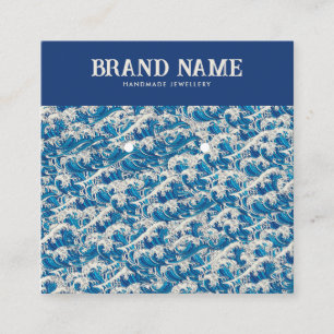 Cartão De Visita Quadrado Placa de Exibição de Leituras Ondas Modernas Retro