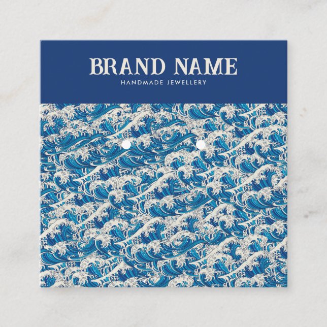 Cartão De Visita Quadrado Placa de Exibição de Leituras Ondas Modernas Retro (Frente)