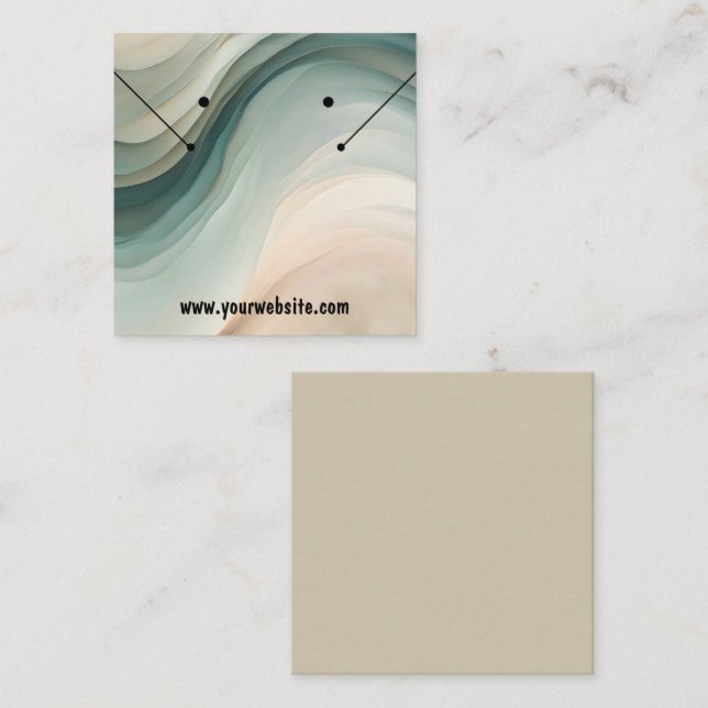 Cartão De Visita Quadrado Placa de Exibição de Ondas de Ondas Terrestres (Frente/Verso)