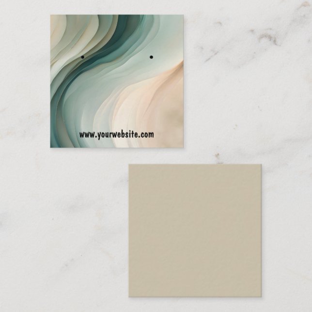 Cartão De Visita Quadrado Placa de Exibição de Ondas de Ondas Terrestres (Frente/Verso)