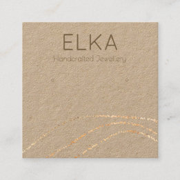 Cartão De Visita Quadrado Placa de Exibição de Pontos Dourados Quadrados do