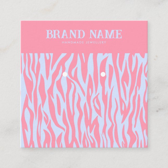 Cartão De Visita Quadrado Placa de Exibição de Raios Modernos, Puros, Rosa (Frente)