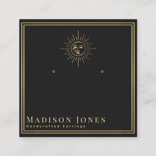 Cartão De Visita Quadrado Placa de Exibição de Testemunhas de Sol e Lua (Frente)