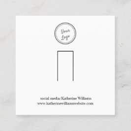 Cartão De Visita Quadrado Placa de exibição de toque branco simples |Adicion