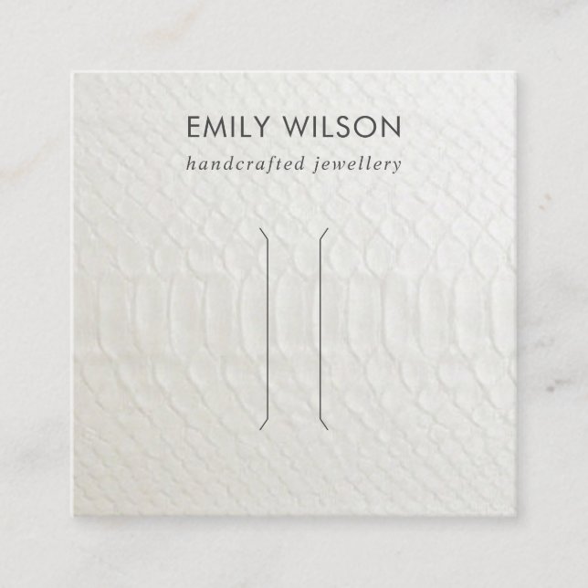 CARTÃO DE VISITA QUADRADO PLACA DE EXIBIÇÃO DO CABELO DE TEXTURA BRANCA (Frente)