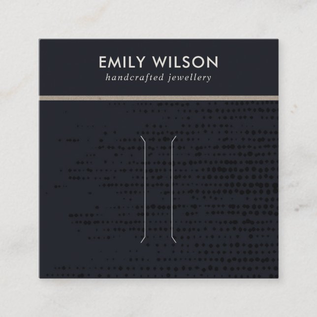 CARTÃO DE VISITA QUADRADO PLACA DE EXIBIÇÃO DO CLIP DO CABELO DE PONTOS PRET (Frente)