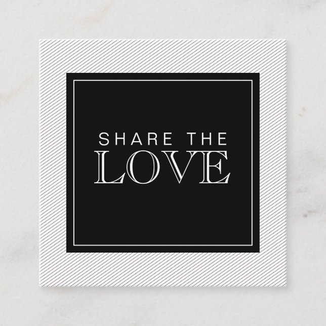 Cartão De Visita Quadrado Placa de referência de faixas brancas e pretas mod (Frente)