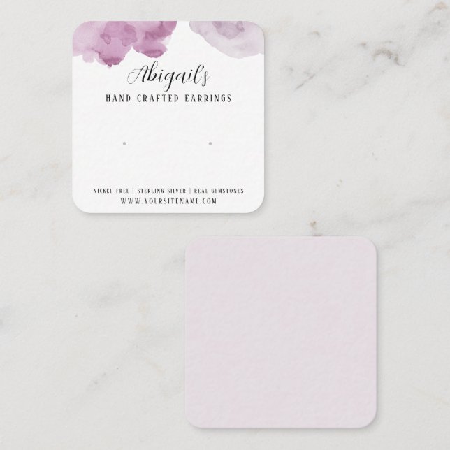 Cartão De Visita Quadrado Placa de ressonância de aquarela (Frente/Verso)