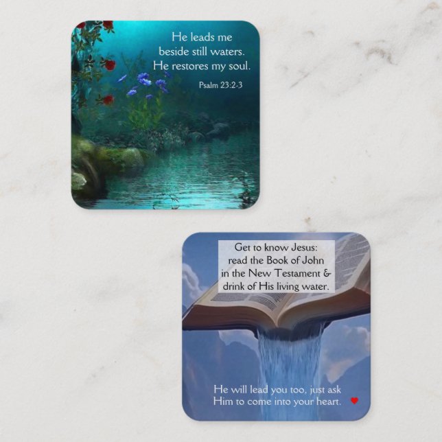 Cartão De Visita Quadrado Placa de Trato do Evangelho (Frente/Verso)