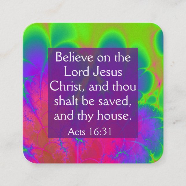 Cartão De Visita Quadrado Placa de Trato do Evangelho (Frente)