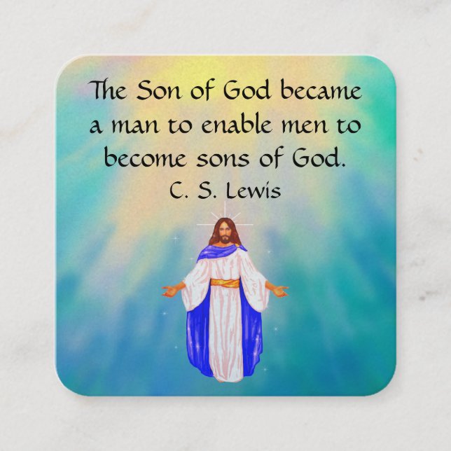 Cartão De Visita Quadrado Placa de Trato do Evangelho (Frente)