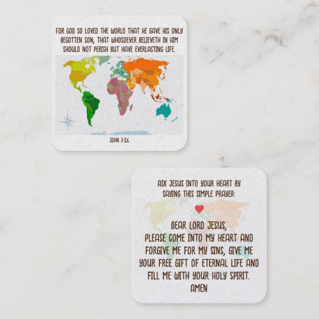 Cartão De Visita Quadrado Placa de Trato do Evangelho (Frente/Verso)