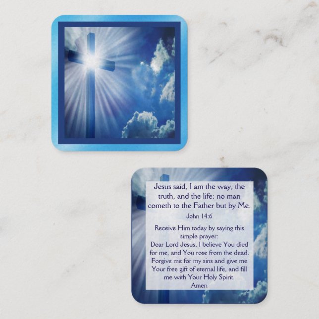 Cartão De Visita Quadrado Placa de Trato do Evangelho (Frente/Verso)