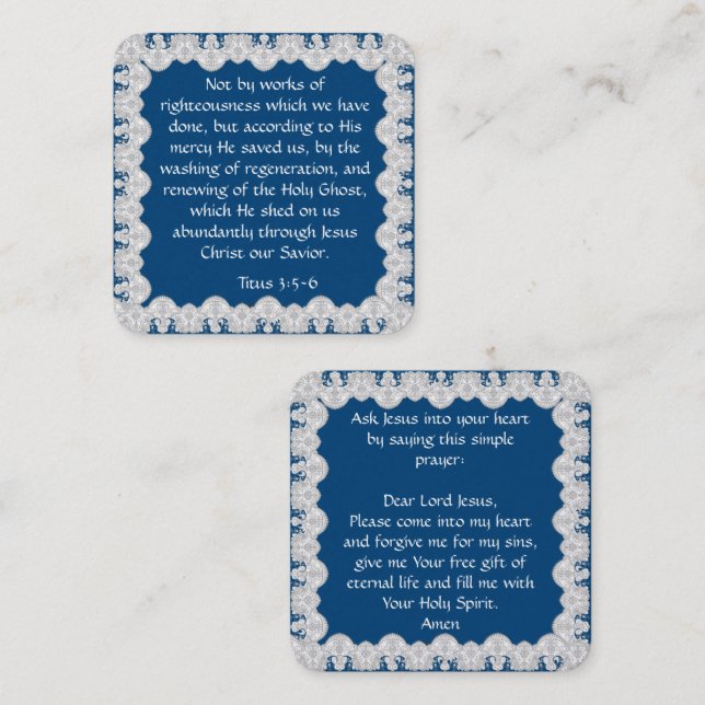 Cartão De Visita Quadrado Placa de Trato do Evangelho (Frente/Verso)