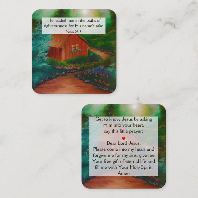 Cartão De Visita Quadrado Placa de Trato do Evangelho (Frente/Verso)