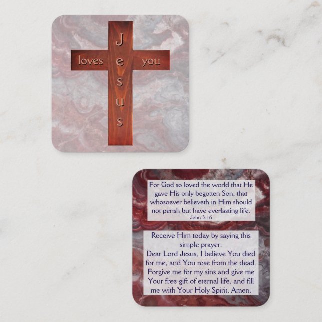 Cartão De Visita Quadrado Placa de Trato do Evangelho (Frente/Verso)