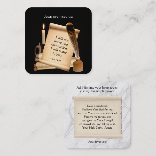 Cartão De Visita Quadrado Placa de Trato do Evangelho (Frente/Verso)