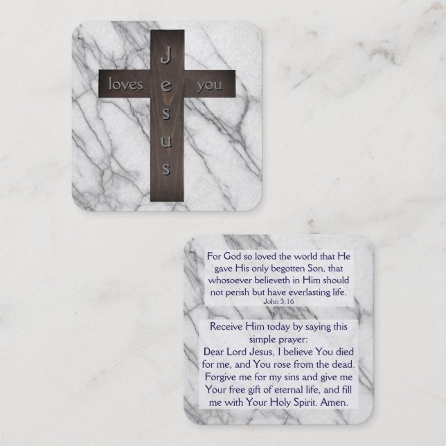 Cartão De Visita Quadrado Placa de Trato do Evangelho (Frente/Verso)