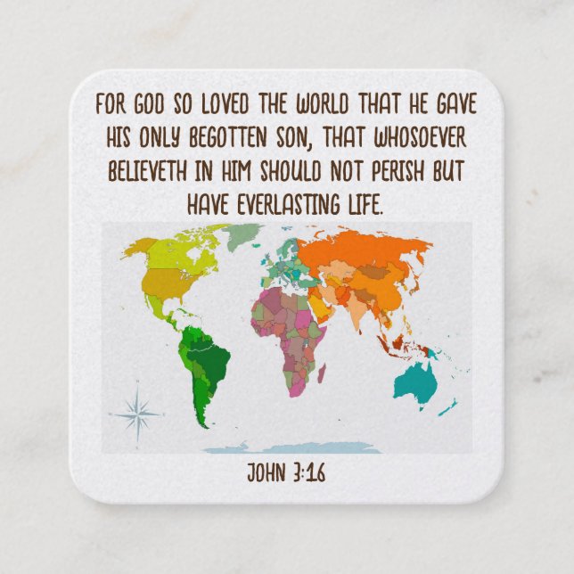 Cartão De Visita Quadrado Placa de Trato do Evangelho (Frente)