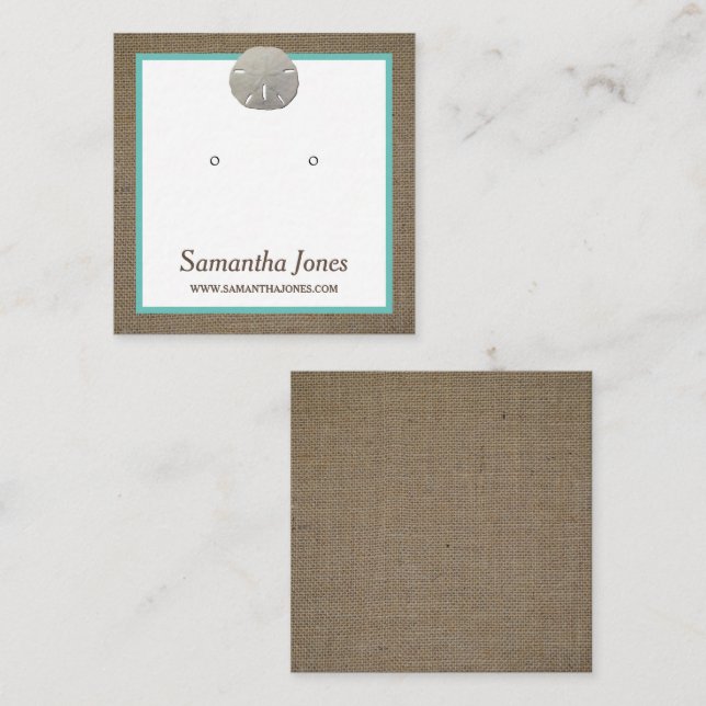 Cartão De Visita Quadrado Placa de vídeo de joalharia e dólar de areia (Frente/Verso)