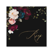 Placa Encl RSVP de Flores de Moody Escuros PixDezi