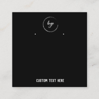 Cartão De Visita Quadrado Placas de exibição negras minimalistas simples par