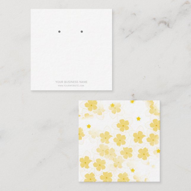 Cartão De Visita Quadrado Placas de exibição personalizadas Jewelry Frangipa (Frente/Verso)