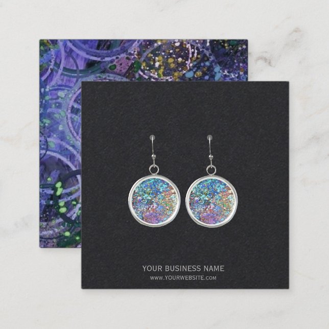 Cartão De Visita Quadrado Placas de exibição personalizadas para gravação de (Custom Jewelry Earring Display Cards for the crafter and artisan jewelry maker to display earrings)