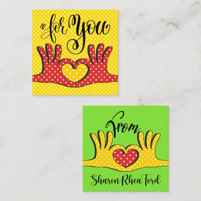 Cartão De Visita Quadrado Placas de gabinete Bolinhas Poppin (Frente/Verso)