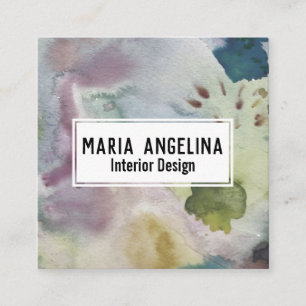 Cartão De Visita Quadrado Placas modernas de abstrato de cor de neblina com