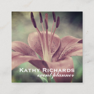 Cartão De Visita Quadrado Planejador de Elegante de Lily Floral