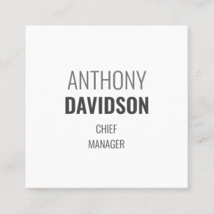 Cartão De Visita Quadrado Planilha profissional mínima moderna