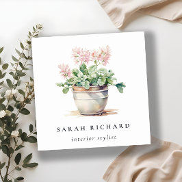 Cartão De Visita Quadrado Plantas De Cascas Florais Vazias