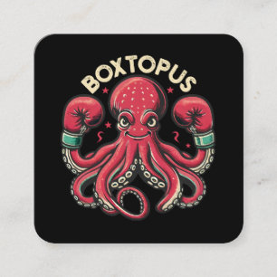 Cartão De Visita Quadrado Polvo de Boxe - Boxtopus