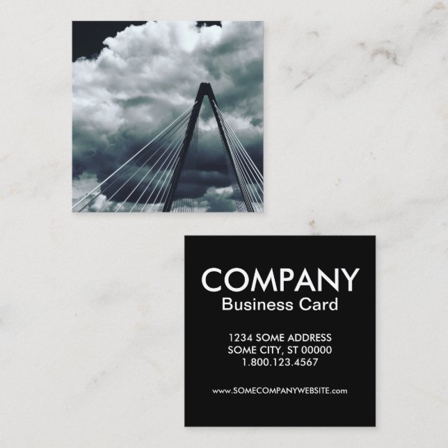 Cartão De Visita Quadrado ponte de laço de christopher (Frente/Verso)