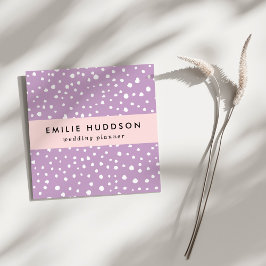 Cartão De Visita Quadrado Pontos Dalmáticos Lilac, Pontos Dalmáticos, pontos