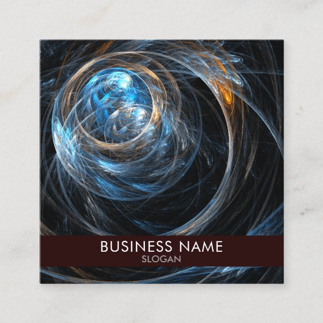 Cartão De Visita Quadrado Por todo o mundo, profissional de Abstrato (Frente)