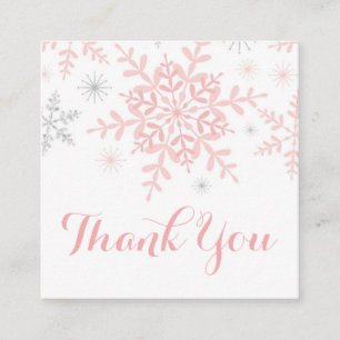 Cartão De Visita Quadrado Pouca prata do rosa do Tag do favor do chá de