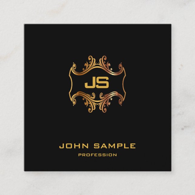 Cartão De Visita Quadrado Praça da Seda de luxo sofisticada profissional (Frente)