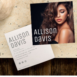 Cartão De Visita Quadrado Praça de Fotos Profissionais Simples e Minimalista