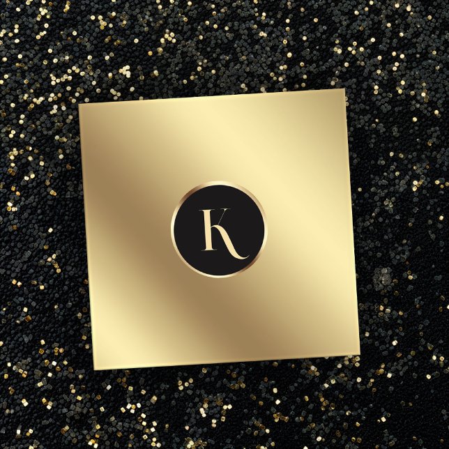 Cartão De Visita Quadrado Praça do Artista da Folha de Ouro Glamorosa (Criador carregado)