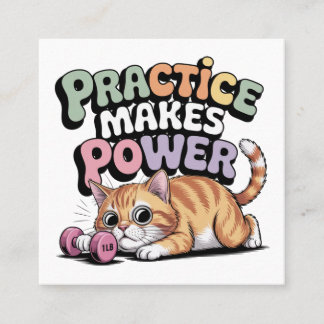 Cartão De Visita Quadrado Practice Makes Power