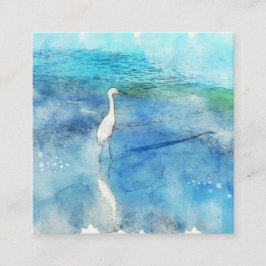 Cartão De Visita Quadrado Praia tropical em Azul Aqua Turquoise