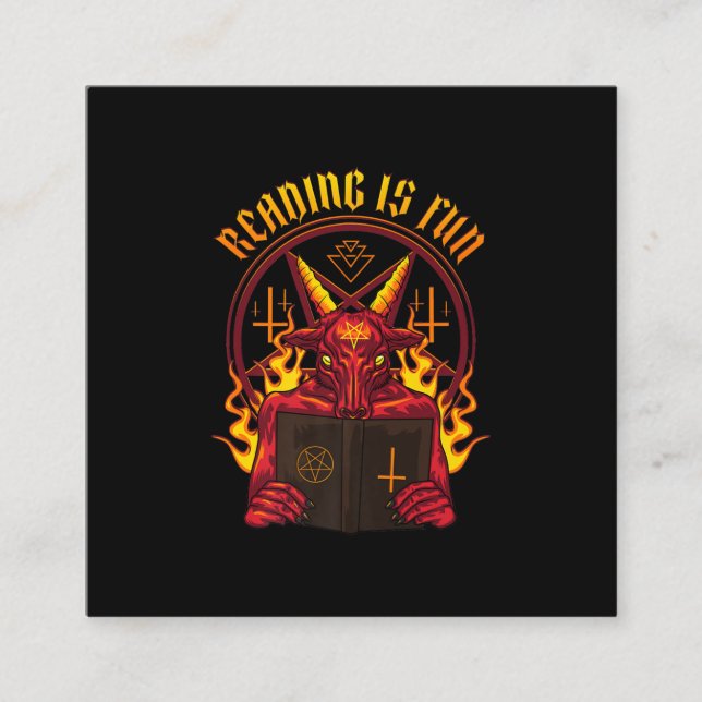 Cartão De Visita Quadrado Prêmio Satânico de Caprino Pagão (Frente)